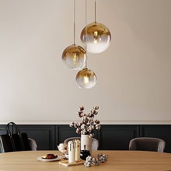 かなでもの　Gold × Glass　Ceiling Light 3 Semi Flush Mount Ceiling Light, 14